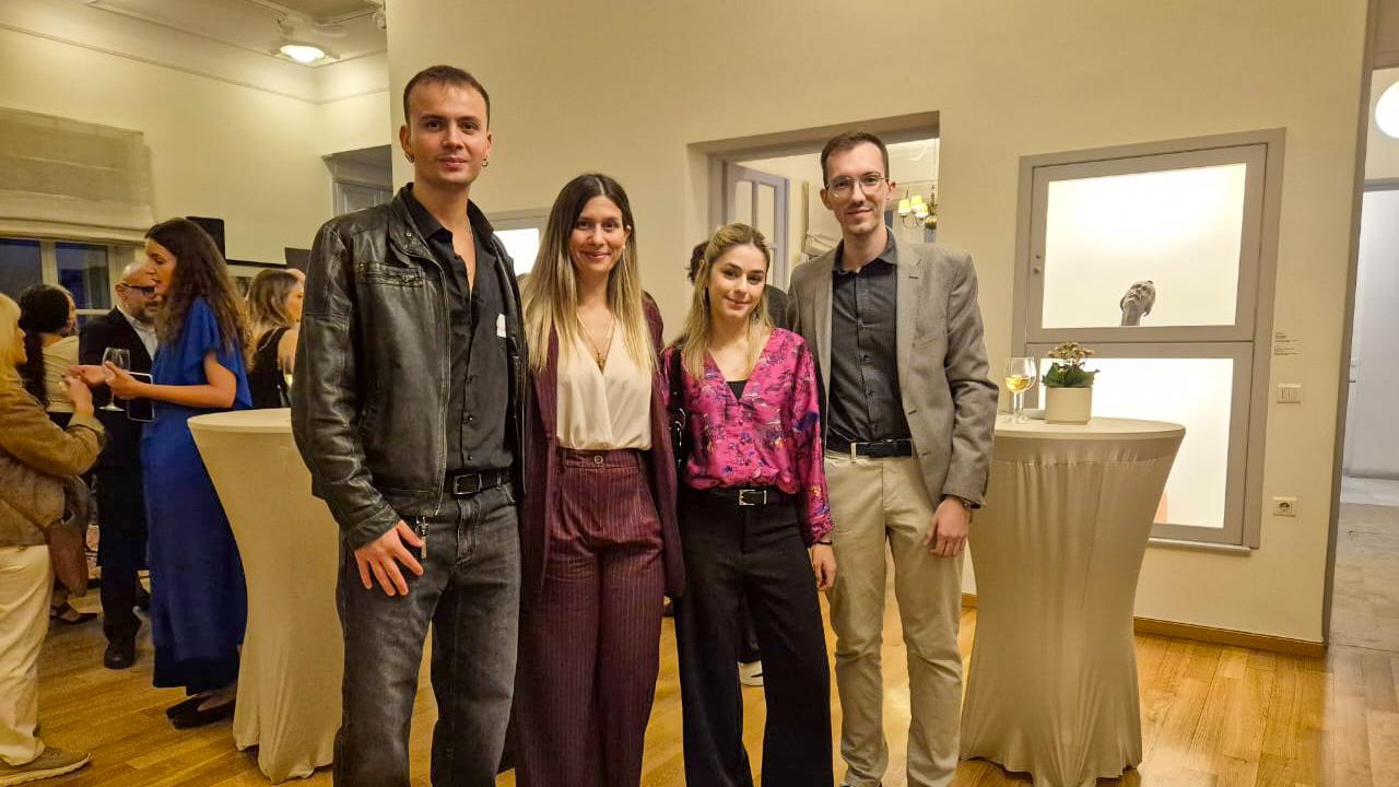 Members of the Youthmakers Hub team at the Demos Center in Athens during an event.