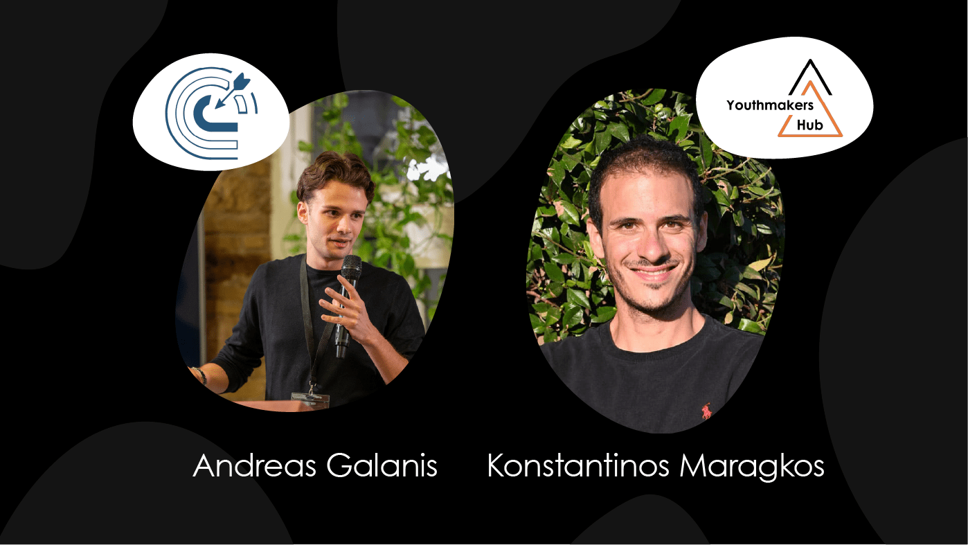 Graphic featuring Andreas Galanis and Konstantinos Maragkos with their respective organization logos.