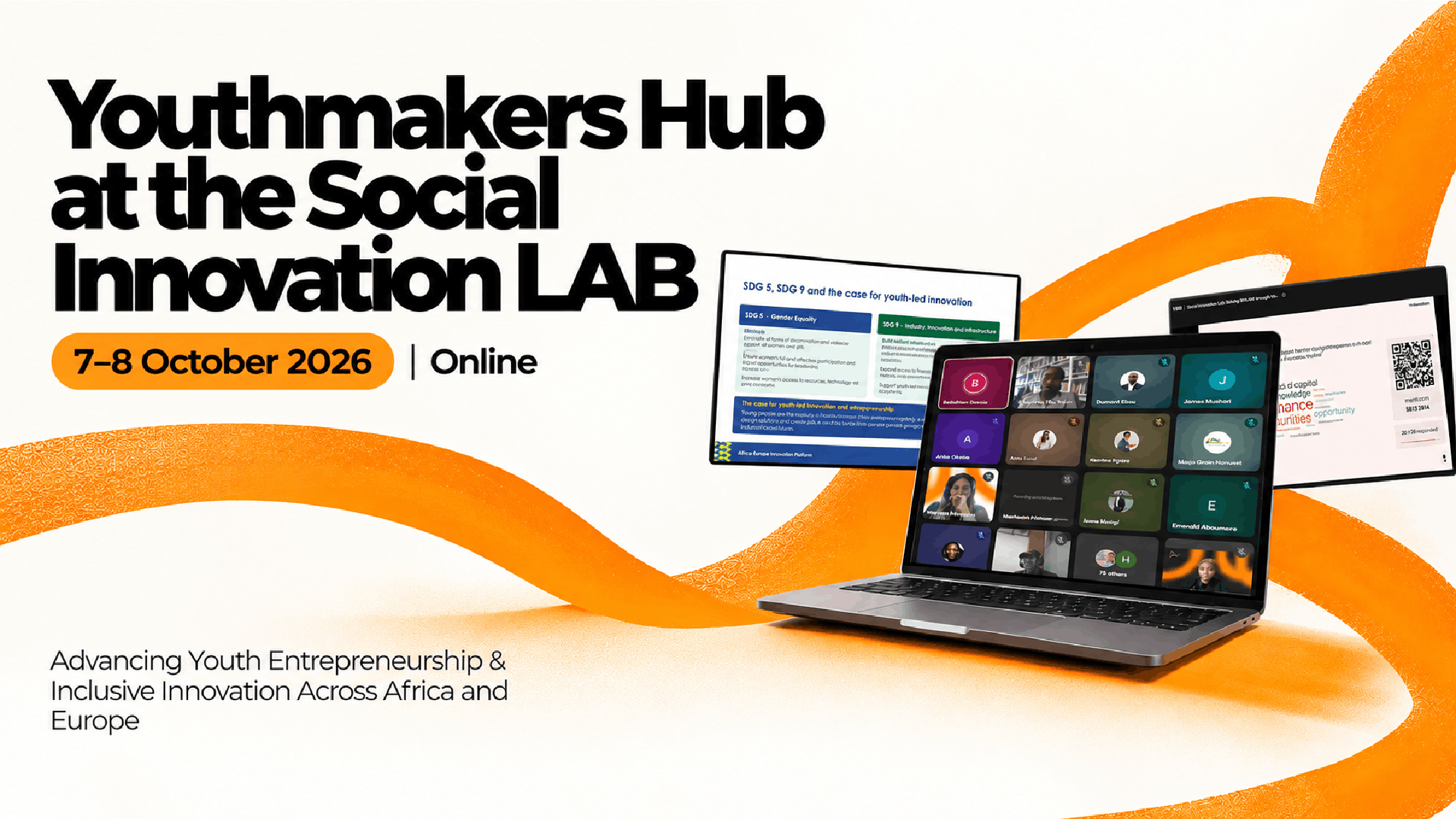 Dissemination visual including screenshots from the AEIP Social Innovation online event.